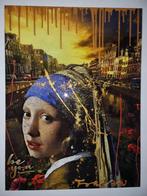 Meisje met de Parel  GROOT werk op Doek van Fabian, Antiek en Kunst, Kunst | Schilderijen | Klassiek, Ophalen