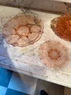 Gebaksstel glas rosékleurig, Huis en Inrichting, Keuken | Servies, Overige typen, Ophalen of Verzenden, Overige stijlen, Glas