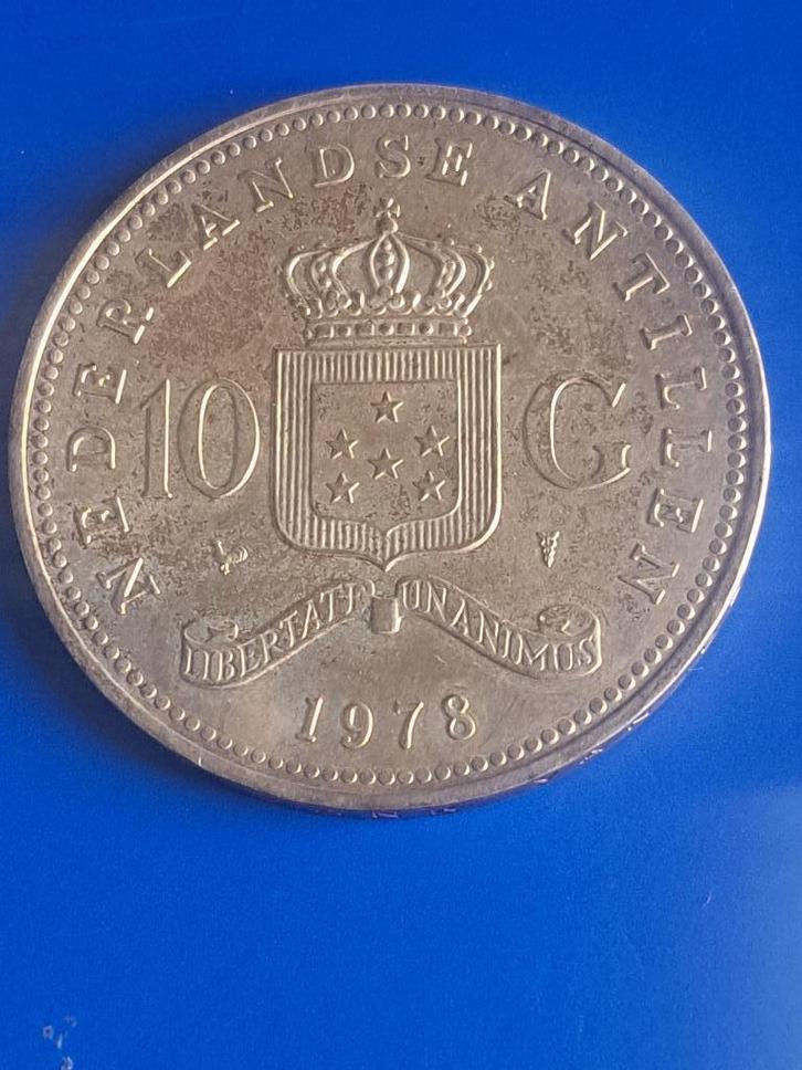 1978 Nederlandse Antillen 10 gulden zilver Juliana, Postzegels en Munten, Munten | Amerika, Losse munt, Midden-Amerika, Zilver