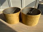 Karwei 2 lampenkappen lampenkap velours goud velvet, Ophalen of Verzenden, Zo goed als nieuw, Rond, Minder dan 25 cm