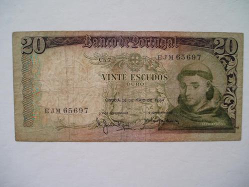 762. Portugal, 20 escudos 1964 Santo Antonio., Postzegels en Munten, Bankbiljetten | Europa | Niet-Eurobiljetten, Los biljet, Overige landen