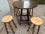 Stamtafel/bartafel cafe met 4 krukken, Huis en Inrichting, Tafels | Statafels, Ophalen, Gebruikt, Nvt, Nvt