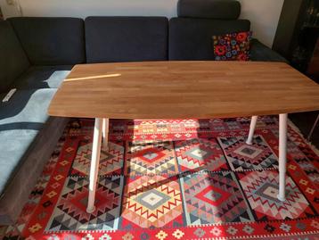 Eettafel eiken 155x75x2.7 Deens ovaal(ikea)