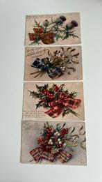 Takjes met bessen, distel, schotse ruit strikken. 1912, Ophalen of Verzenden, Voor 1920