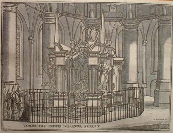 Gravure Tombe van Willem van Oranje. Delft J.Harrewijn.1720  beschikbaar voor biedingen