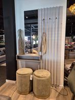 Garderobepaneel incl. spiegel B120xD15xH200 cm Grijs/ beige, Ophalen, Hout, Wandkapstok, Minder dan 100 cm