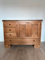 Oude Grenen kast met Uitschuifbaar Werkblad, Ophalen, Gebruikt, 100 tot 150 cm, Minder dan 100 cm