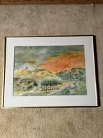 Aquarel, landschap, Antiek en Kunst, Kunst | Schilderijen | Klassiek, Ophalen of Verzenden