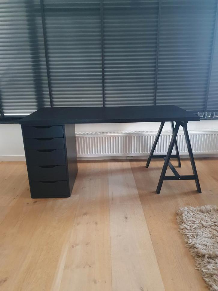Ikea bureau met Alex Ladekast - 150x75 cm, Huis en Inrichting, Bureaus, Ophalen