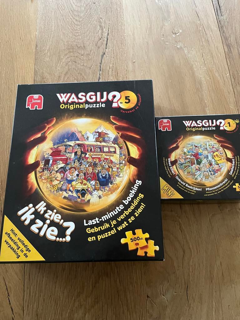 Wasgij Puzzels - Nr. 5 en Mini Nr. 1, Ophalen of Verzenden, 500 t/m 1500 stukjes, Zo goed als nieuw, Legpuzzel