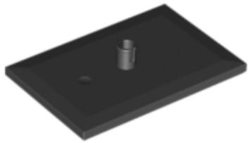 Lego Black Train Bogie PlateTile,Modified 6 x 4 with 5mm Pin beschikbaar voor biedingen