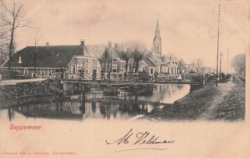 RY104 Sappemeer brug kerk 1902, Verzamelen, Ansichtkaarten | Nederland, Gelopen, Groningen, Voor 1920, Verzenden