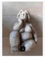Beeld Betonnen dikke dame, voor binnen of buiten, 15 x 11 cm, Tuin en Terras, Steen, Nieuw, Ophalen of Verzenden, X