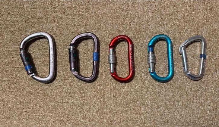 Klimcarabiners - Petzl, Kong, Black Diamond, Sport en Fitness, Bergsport en Wandelen, Gebruikt, Overige typen, Ophalen of Verzenden