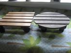 planten trolley 2 stuks hout op wieltjes, Ophalen, Overige materialen, Gebruikt, Vierkant