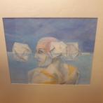 Aquarel drijvende doosjes door Harm de Jong, Antiek en Kunst, Kunst | Schilderijen | Klassiek, Ophalen of Verzenden
