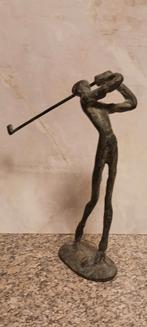 BRONZEN SCULPTUUR GOLFER 25 CM HOOG PRACHTIG GESTILEERD, Ophalen of Verzenden