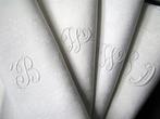 10 grote antieke servetten monogram WB nr LL 262, Antiek en Kunst, Antiek | Kleden en Textiel, Verzenden