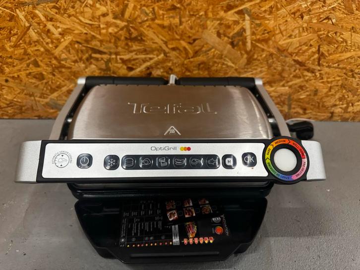 Tefal OptiGrill+ GC712D - Intelligente Contactgrill - ReK4, Witgoed en Apparatuur, Grillplaten, Zo goed als nieuw, Tafelgrill