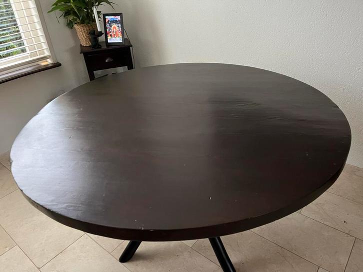 Ronde Eettafel, Huis en Inrichting, Tafels | Eettafels, Gebruikt, 100 tot 150 cm, 100 tot 150 cm, Vijf personen of meer, Rond