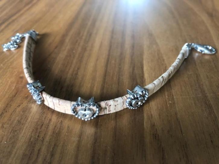 Mooi nieuw armbandje uit Italie van kurk en verzilverd., Sieraden, Tassen en Uiterlijk, Armbanden, Nieuw, Overige materialen, Zilver
