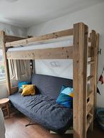 Steigerhouten hoogslaper, Huis en Inrichting, Ophalen, Hoogslaper, 140 cm, Zo goed als nieuw