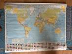 Wereldkaart poster school de wereld, Antiek en Kunst, Ophalen