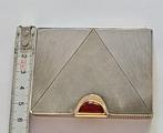 Prachtige Art Deco compact met goud, Zilver en cabochon, Verzenden, Goud