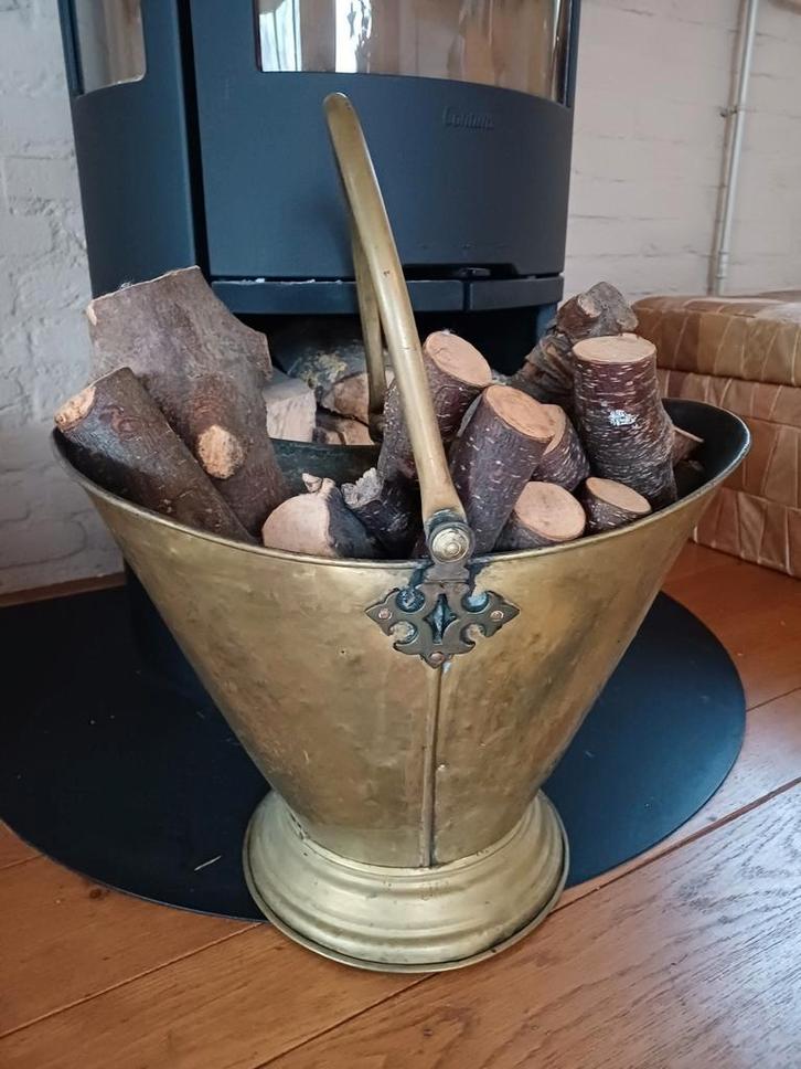 Plukmand koper mand haardhout  shabby victoriaans, Antiek en Kunst, Antiek | Koper en Brons, Koper, Ophalen of Verzenden