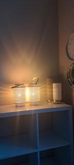 Lucide tafelamp 2x porselein met lamp erin, Ophalen of Verzenden, Zo goed als nieuw, E14 (klein), Led-lamp