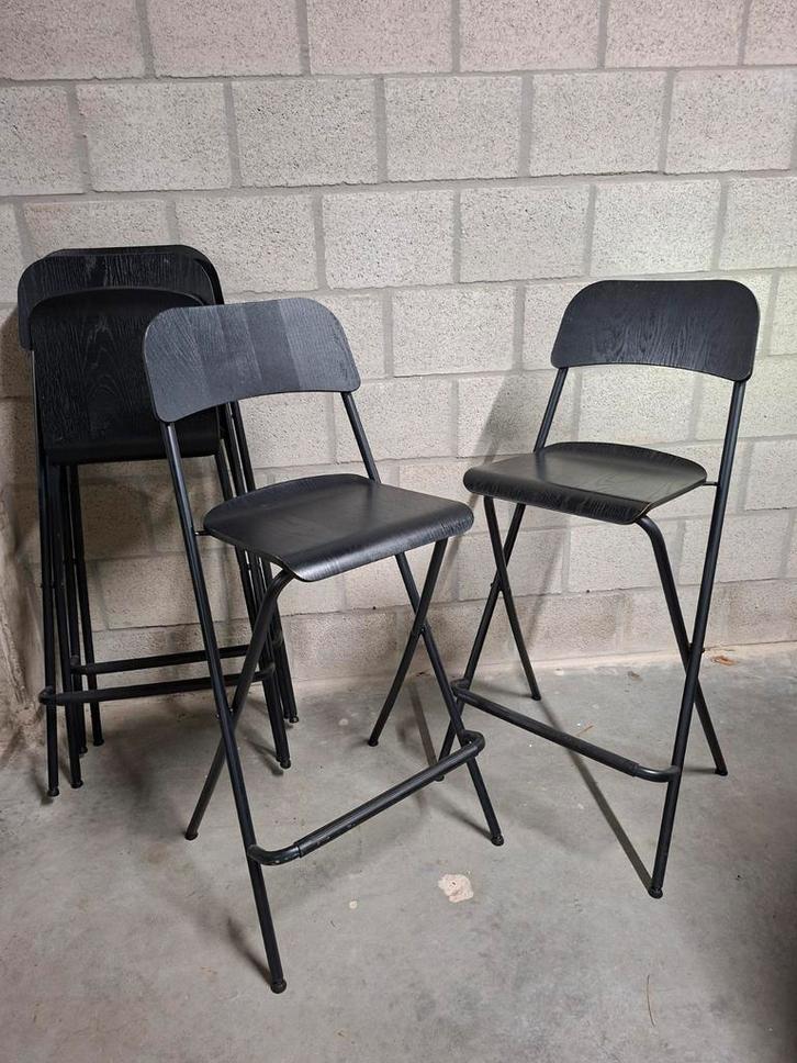 IKEA Franklin Barkrukken - Set van 4, Huis en Inrichting, Barkrukken, Zo goed als nieuw, 60 tot 90 cm, Hout, Metaal, 3 krukken