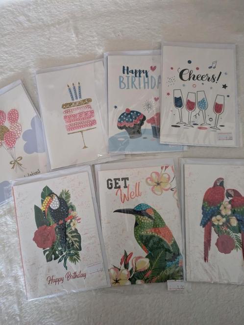 Diamond Painting Kaarten set 5 - Handgemaakt, Hobby en Vrije tijd, Kaarten | Zelf maken, Nieuw, Blanco kaart of Basiskaart, Overige thema's