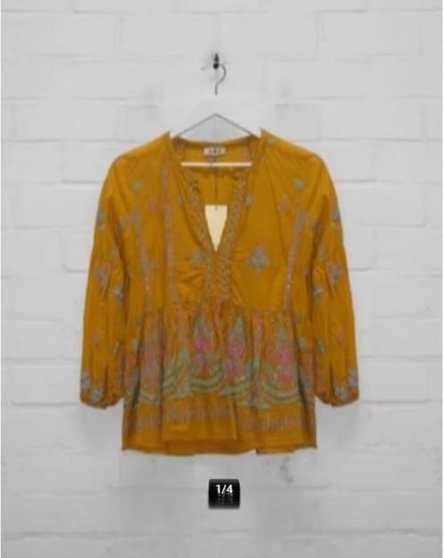 Dixie - Prachtige geborduurde blouse maat M - Nieuw, Kleding | Dames, Blouses en Tunieken, Nieuw, Maat 38/40 (M), Geel, Ophalen of Verzenden