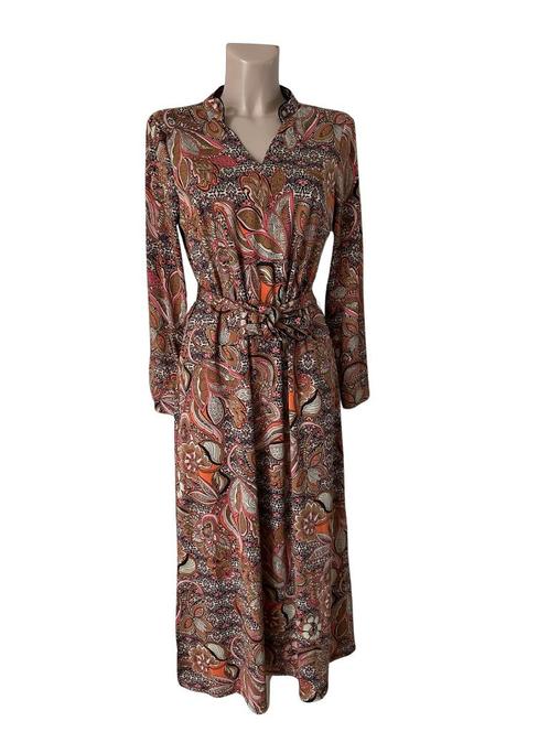 K-Design jurk maxi M, Kleding | Dames, Jurken, Zo goed als nieuw, Maat 38/40 (M), Bruin, Onder de knie, Ophalen of Verzenden