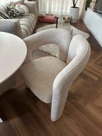 Lichte bouclé eetkamerstoel, Huis en Inrichting, Stoelen, Ophalen, Wit, Zo goed als nieuw, Eén