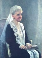 Ansichtkaart Koningin Emma 1858_1934 olieverf op doek 1935, Verzamelen, Koninklijk Huis en Royalty, Ophalen of Verzenden, Kaart, Foto of Prent