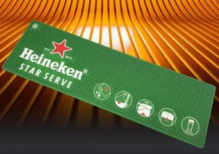 Heineken barmat dripmat star serve bar runner, Verzamelen, Merken en Reclamevoorwerpen, Nieuw, Gebruiksvoorwerp, Verzenden