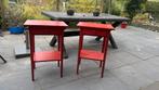 2 Rode IKEA Nachtkastjes, Minder dan 55 cm, Gebruikt, Rechthoekig, Hout