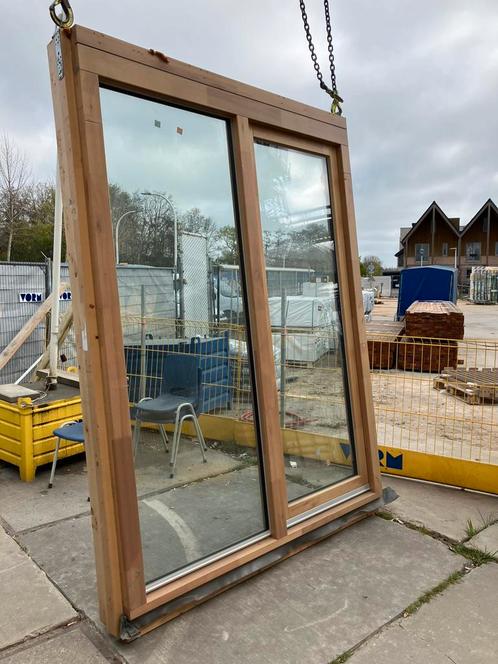 Hardhouten buitenkozijn draaikiep 1,98 x 2,60 m, Doe-het-zelf en Verbouw, Kozijnen en Schuifpuien, Zo goed als nieuw, Raamkozijn