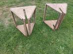 2 Houten Hooiruif voor over een hekje te hangen., Meerdere dieren, Varken