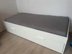 Brimnes bed ikea, Ophalen, 90 cm, Eenpersoons, Wit