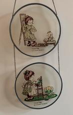 Vintage Dubbele glas in lood raamhanger, van Sarah Kay, Antiek en Kunst, Curiosa en Brocante, Ophalen