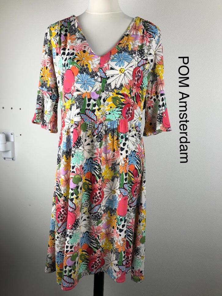 POM Amsterdam Jurk  (mt: 40) 19,5/8088, Kleding | Dames, Jurken, Zo goed als nieuw, Maat 38/40 (M), Blauw, Onder de knie, Ophalen of Verzenden