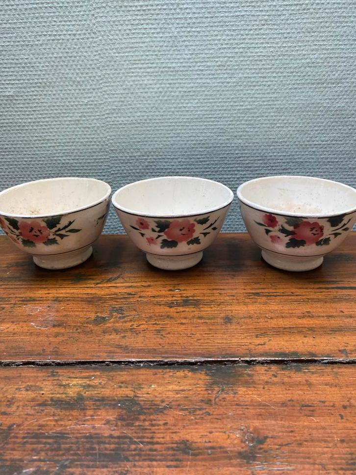 Vintage spoelkommen, Huis en Inrichting, Keuken | Servies, Gebruikt, Kom(men), Overige stijlen, Aardewerk, Ophalen of Verzenden