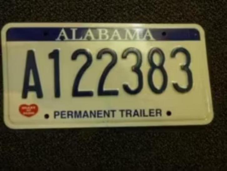 Kentekenplaat licenseplate Alabama Trailer USA, Verzamelen, Automerken, Motoren en Formule 1, Gebruikt, Auto's, Verzenden