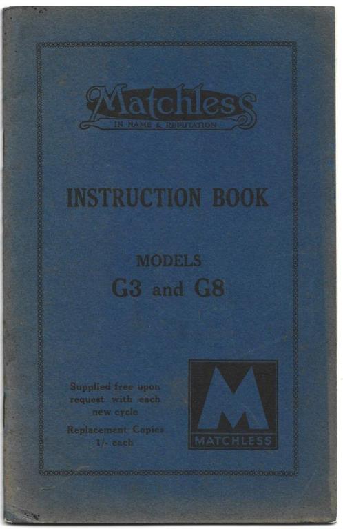 Matchless G3 G8 instruction book motor (7464z), Motoren, Handleidingen en Instructieboekjes, Overige merken, Verzenden