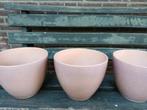 3 bloempotten roze, Ophalen, Rond, Zo goed als nieuw, Minder dan 25 cm