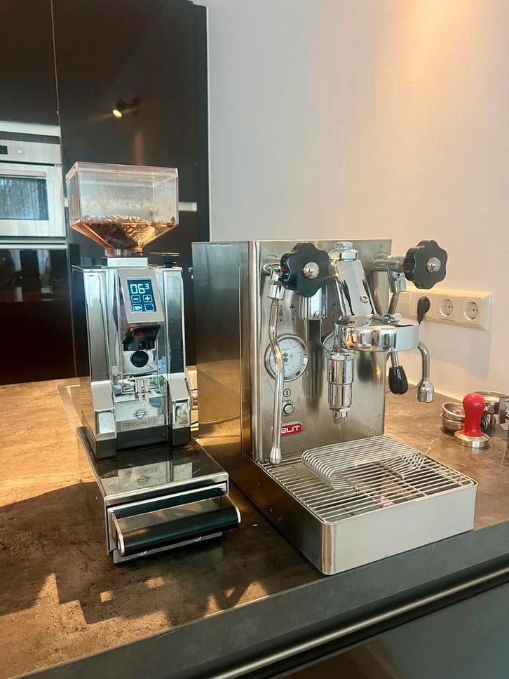 Complete Espressoset – Lelit MaraX, Witgoed en Apparatuur, Koffiezetapparaten, Zo goed als nieuw, Espresso apparaat, 10 kopjes of meer