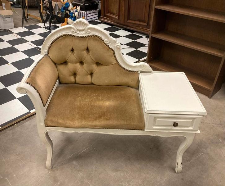 Queen Ann Telefoonbankje met Tafeltje, Antiek en Kunst, Antiek | Meubels | Stoelen en Banken, Ophalen