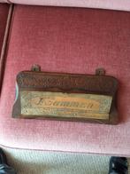 Antiek kammenbak  houtsnywerk koper  29x14 cm, Ophalen of Verzenden